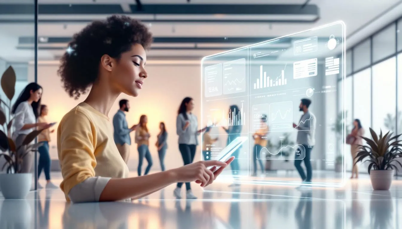 An illustration showing improved customer experience through automation in financial services.