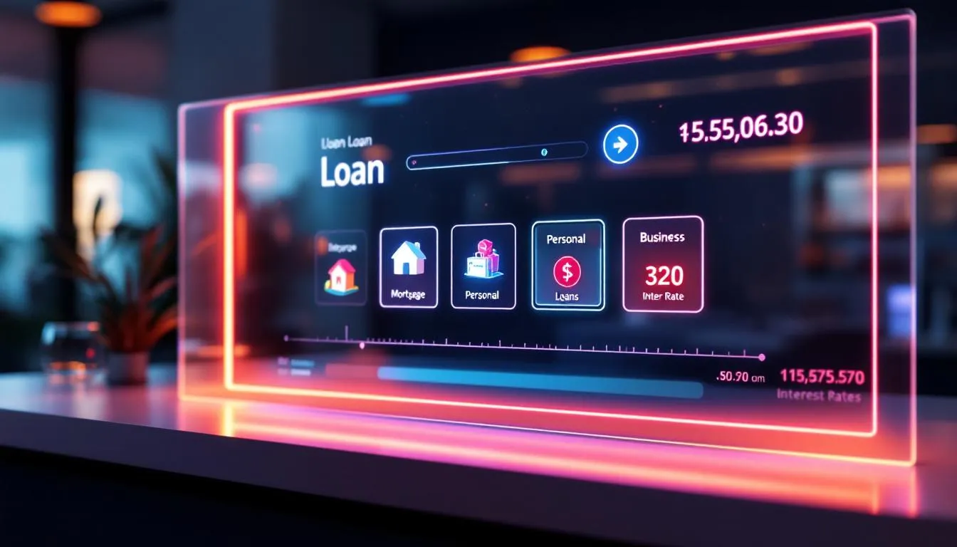 A customizable loan product interface demonstrating various loan options.