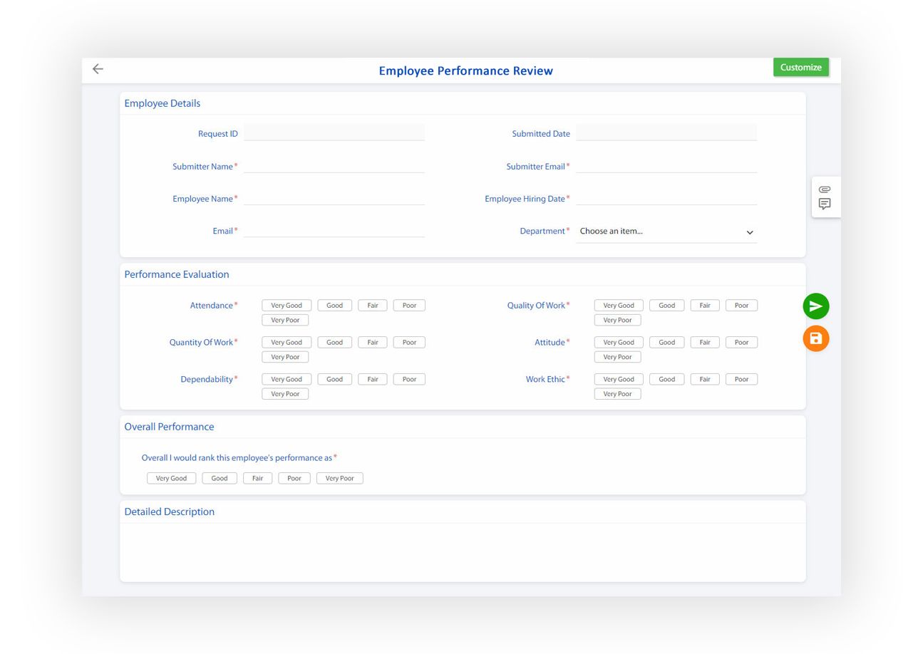 Employee Performance Review Form