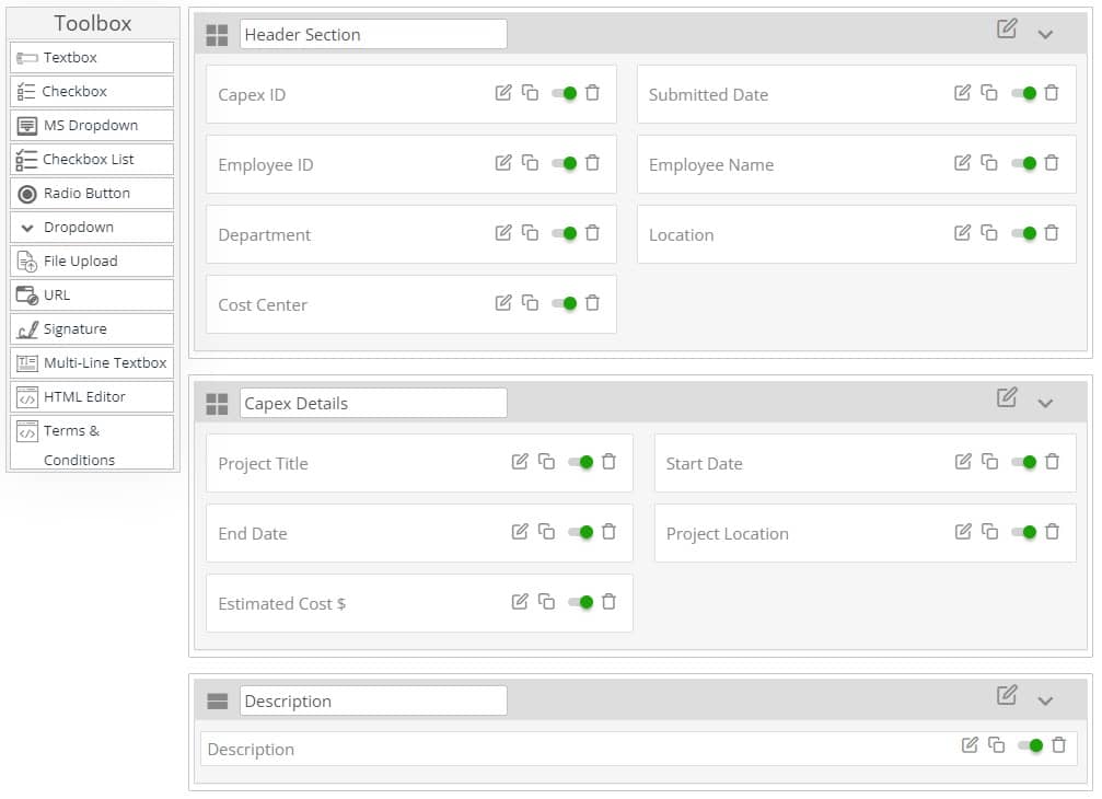 drag and drop form builder