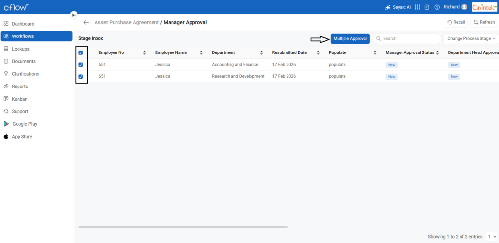 How to Approve multiple Requests in Cflow - Cflow